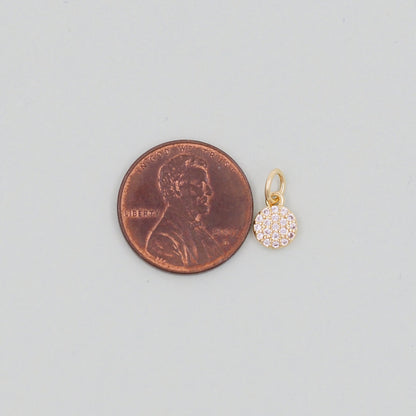 18K Gold Filled Round Charm Pendant for Jewelry Making