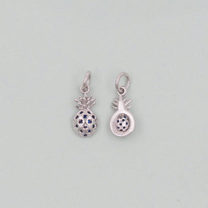 Silver Pineapple Charms,18K Gold Filled Summer Pineapple Pendant,Fruit Charm Bracelet Necklace for DIY Jewelry Making Supply