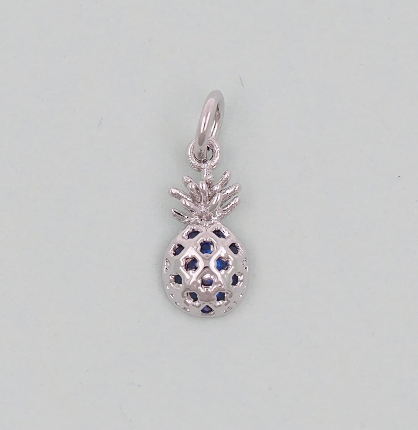 Silver Pineapple Charms,18K Gold Filled Summer Pineapple Pendant,Fruit Charm Bracelet Necklace for DIY Jewelry Making Supply