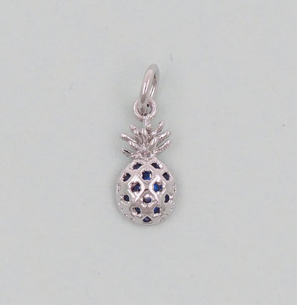 Silver Pineapple Charms,18K Gold Filled Summer Pineapple Pendant,Fruit Charm Bracelet Necklace for DIY Jewelry Making Supply