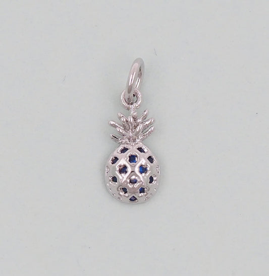 Silver Pineapple Charms,18K Gold Filled Summer Pineapple Pendant,Fruit Charm Bracelet Necklace for DIY Jewelry Making Supply