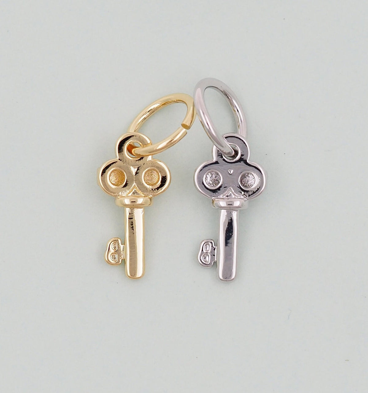 Gold Key Charms,18K Gold Filled Key Pendant,Key Charm Bracelet Necklace for DIY Jewelry Making Supply