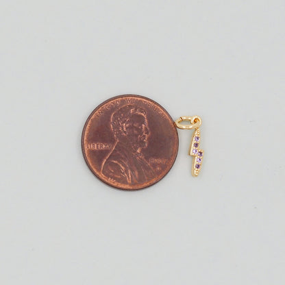 Gold Lightning Charms,18K Gold Filled Tiny Lightning Pendant,Silver Lightning Charm Bracelet Necklace for DIY Jewelry Making 