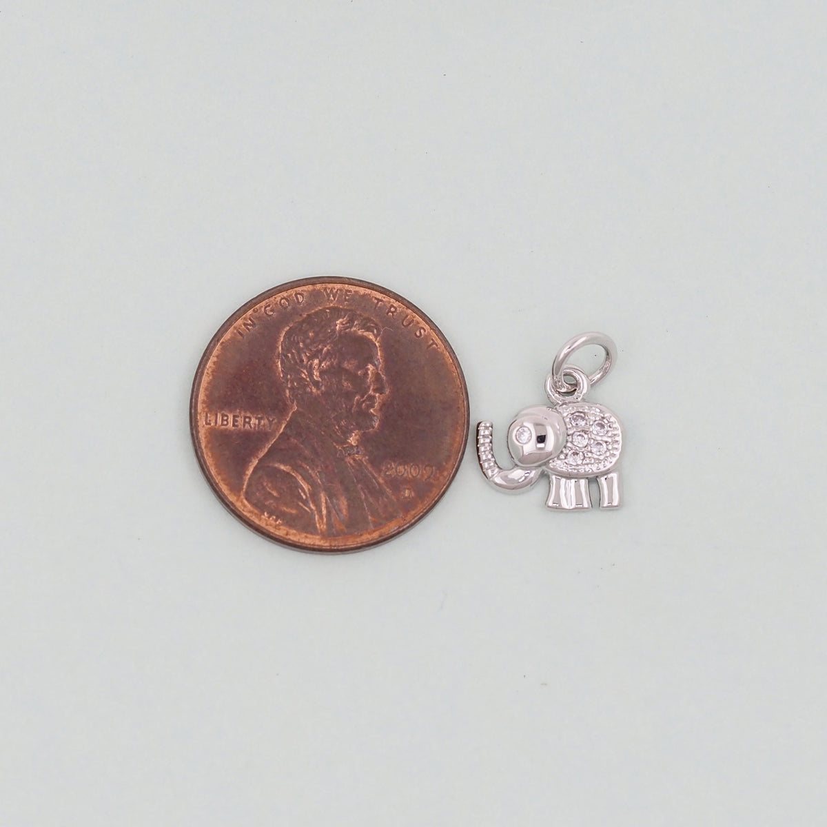 Gold Tiny Elephant Charms,18K Gold Filled CZ Elephant Pendant,Elephant Charm Bracelet Necklace for DIY Jewelry Making Supply
