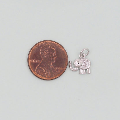 Gold Tiny Elephant Charms,18K Gold Filled CZ Elephant Pendant,Elephant Charm Bracelet Necklace for DIY Jewelry Making Supply