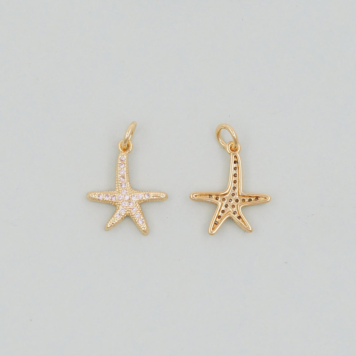 Gold Starfish Charms,18K Gold Filled Sea star Pendant,Starfish Charm Bracelet Necklace for DIY Jewelry Making Supply
