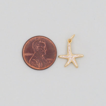 18K Gold Filled Star Charm Pendant for Jewelry Making
