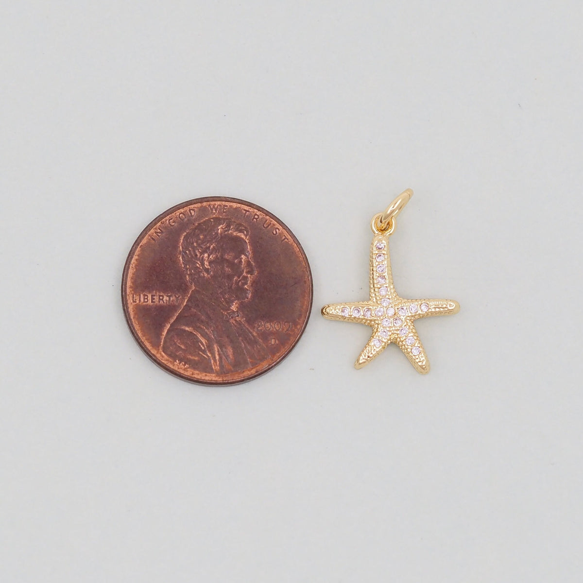 Gold Starfish Charms,18K Gold Filled Sea star Pendant,Starfish Charm Bracelet Necklace for DIY Jewelry Making Supply