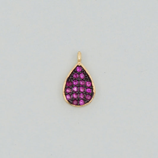 Gold Teardrop Charms,18K Gold Filled teardrop Pendant,CZ Micro Pave teardrop Charm Bracelet Necklace for DIY Jewelry Making S