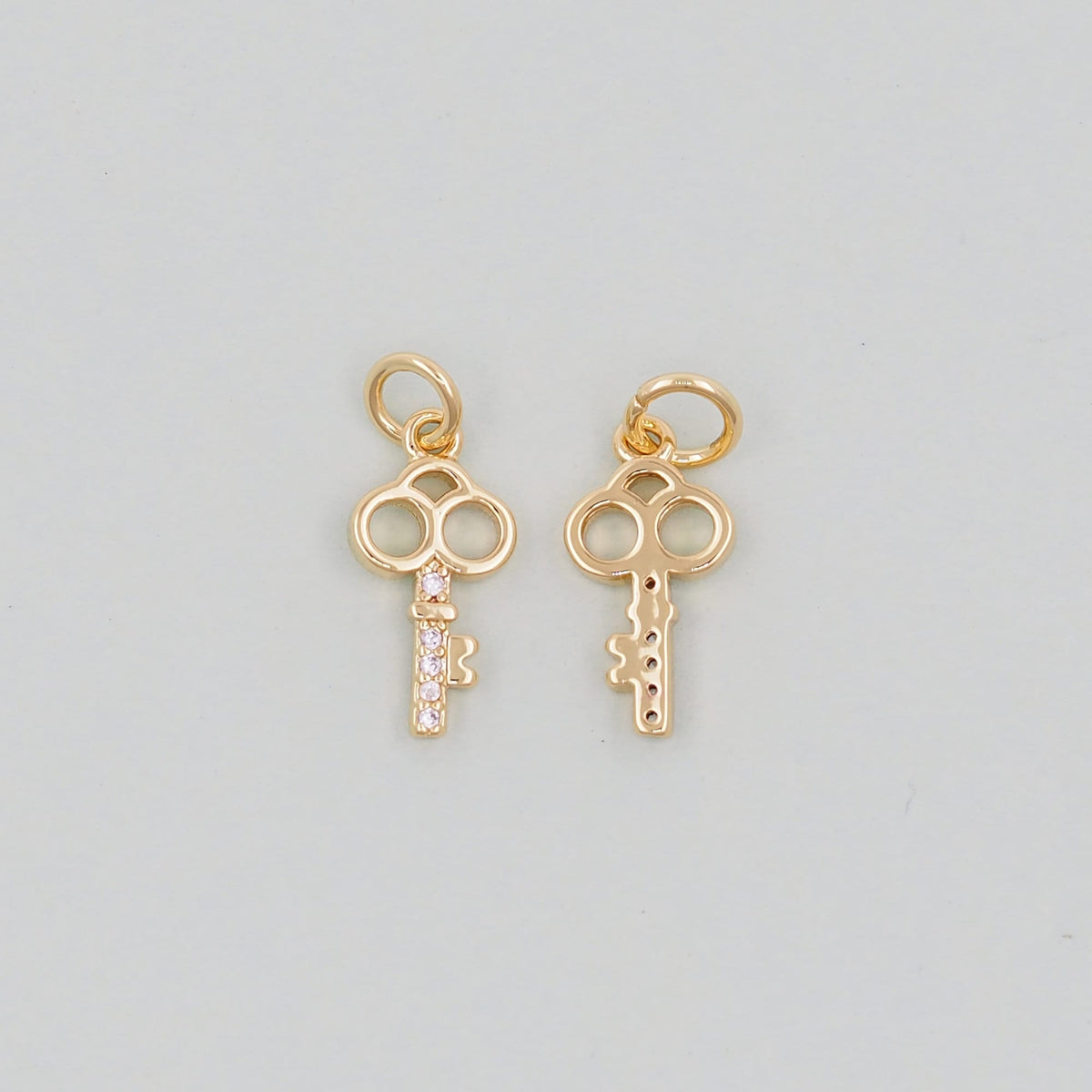 Gold Key Charms,18K Gold Filled Key Pendant,Key Charm Bracelet Necklace for DIY Jewelry Making Supply
