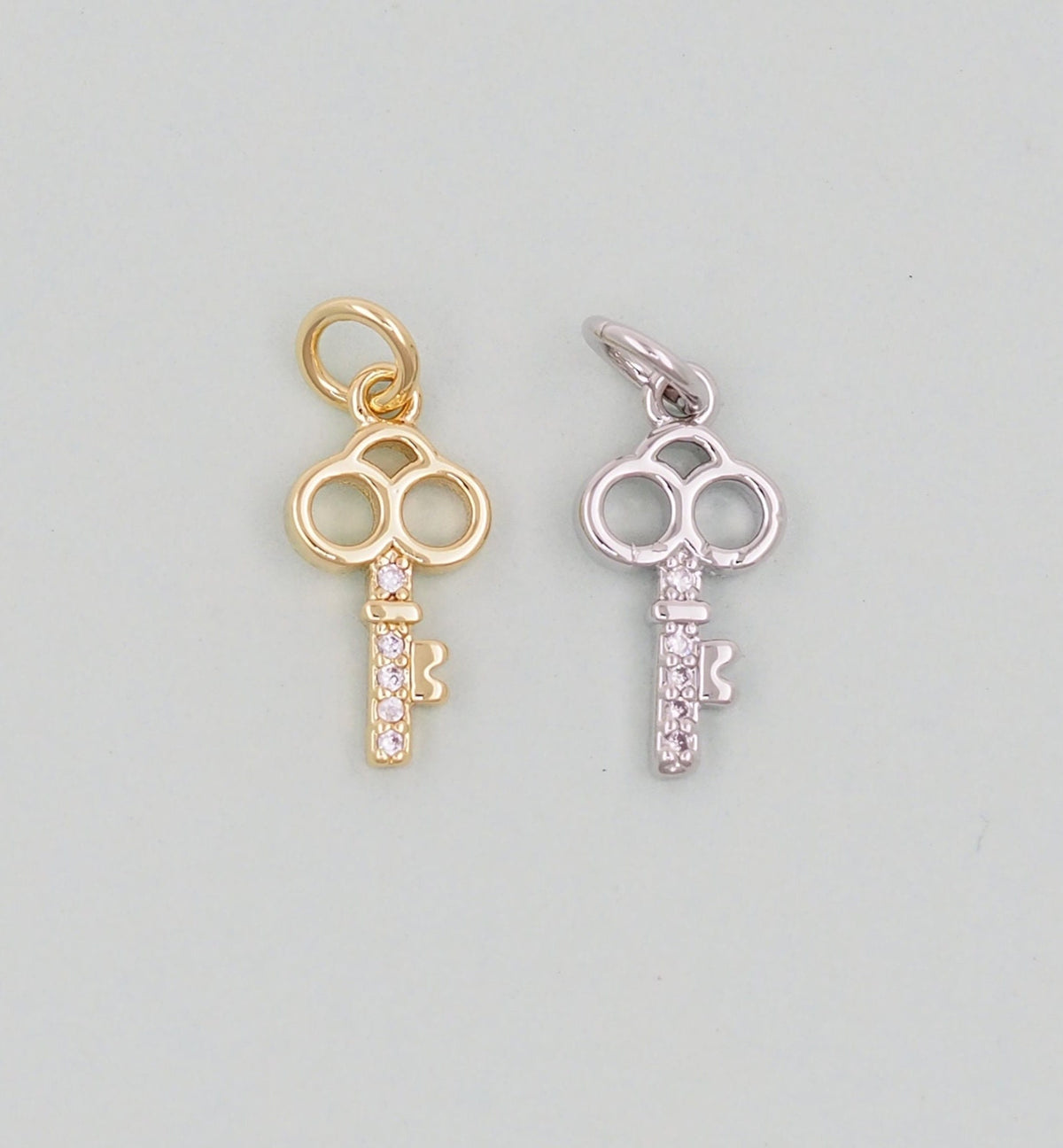 Gold Key Charms,18K Gold Filled Key Pendant,Key Charm Bracelet Necklace for DIY Jewelry Making Supply