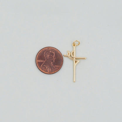 Gold geometry Charms,18K Gold Filled CZ geometry Pendant,geometry cross Charm Bracelet Necklace for DIY Jewelry Making Supply