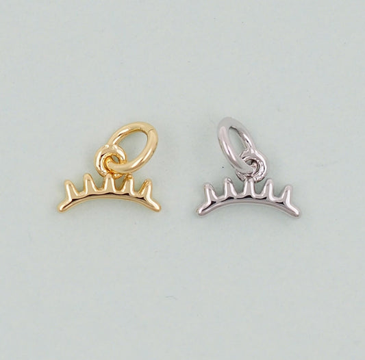 Gold eyelash Charms,18K Gold Filled eyelash Pendant,eyelash Charm Bracelet Necklace for DIY Jewelry Making Supply