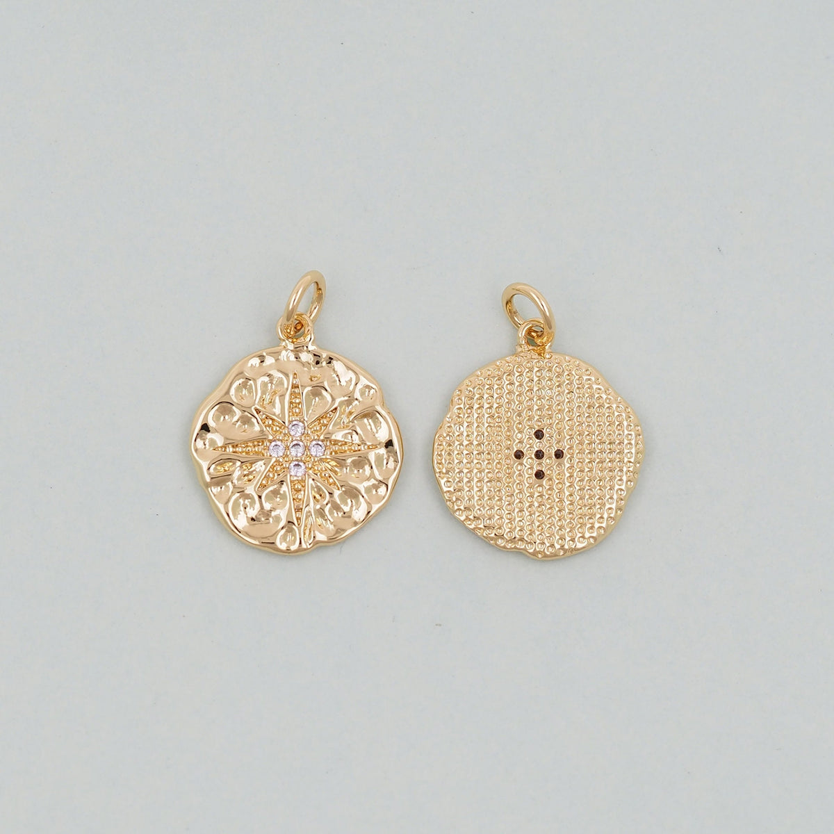Gold Star Charms,18K Gold Filled Starburst Pendant,North Star Charm Bracelet Necklace for DIY Jewelry Making Supply