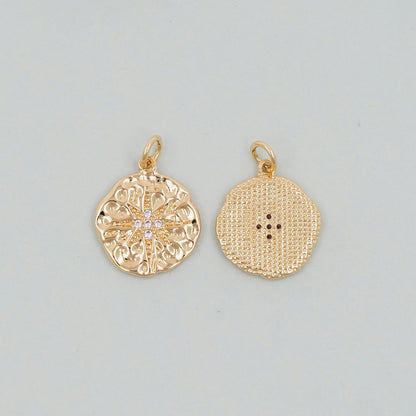Gold Star Charms,18K Gold Filled Starburst Pendant,North Star Charm Bracelet Necklace for DIY Jewelry Making Supply
