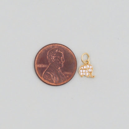 18K Gold Filled Cubic Zirconia Charm Pendant for Jewelry Making