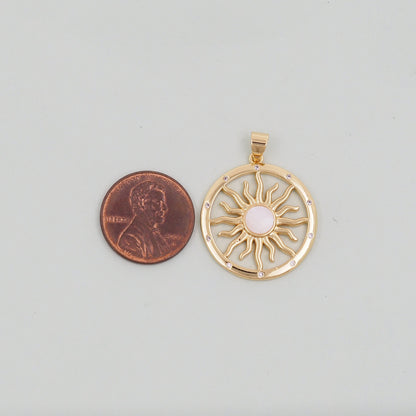 Gold Sun Charms,18K Gold Filled Sun Pendant,celestial  Charm Bracelet Necklace for DIY Jewelry Making Supply