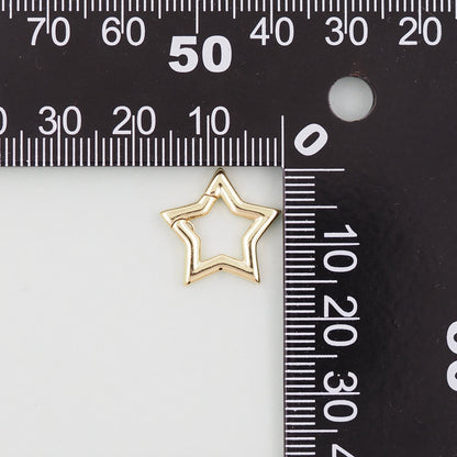 18K Gold Filled Gold Silver Spring Gate Ring Star Clasp,Push Clip Clasp,Spring Gate for Jewelry Making