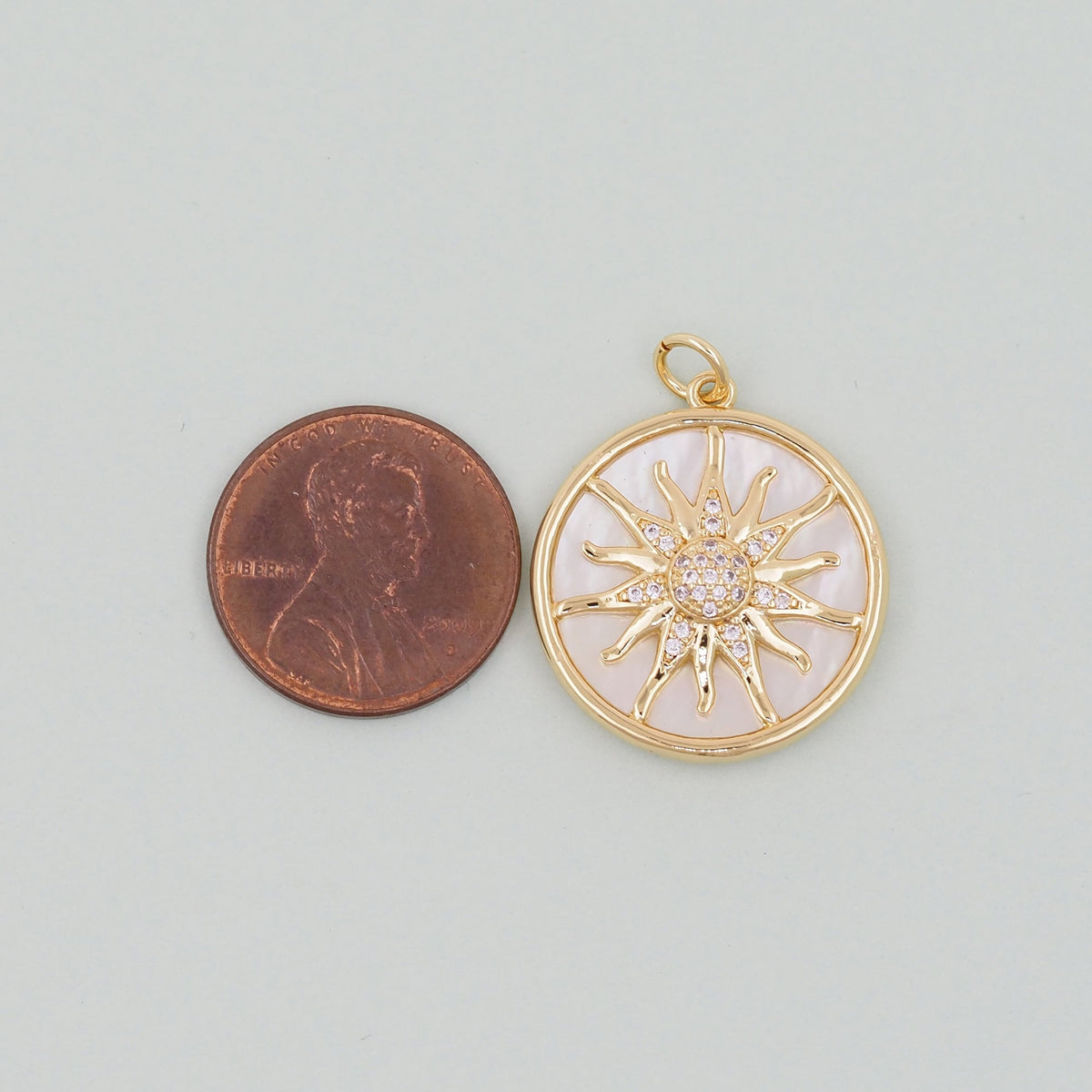 18K Gold Filled Sun Charm Pendant for Jewelry Making