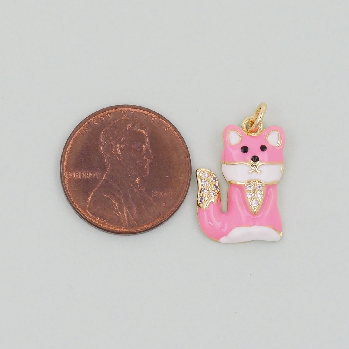 18K Gold Filled Enamel Dog Charm Pendant for Jewelry Making