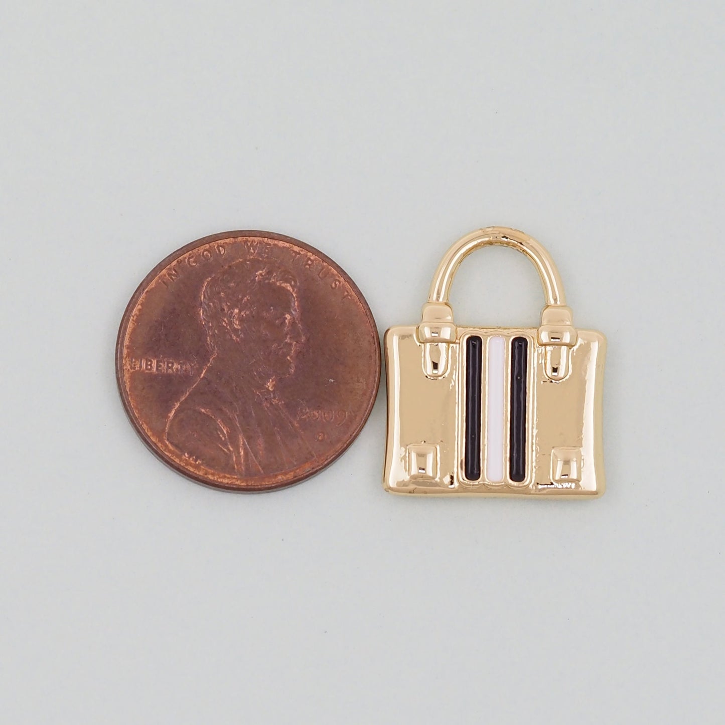 Gold handbag Charms,18K Gold Filled handbag Pendant,cute enamel Charm Bracelet Necklace for DIY Jewelry Making Supply