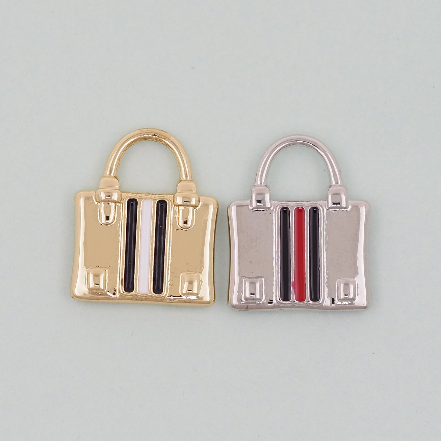Gold handbag Charms,18K Gold Filled handbag Pendant,cute enamel Charm Bracelet Necklace for DIY Jewelry Making Supply