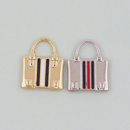 Gold handbag Charms,18K Gold Filled handbag Pendant,cute enamel Charm Bracelet Necklace for DIY Jewelry Making Supply