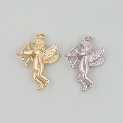 Gold Angel Charms,18K Gold Filled CZ Angel Pendant,Angel Charm Bracelet Necklace for DIY Jewelry Making Supply