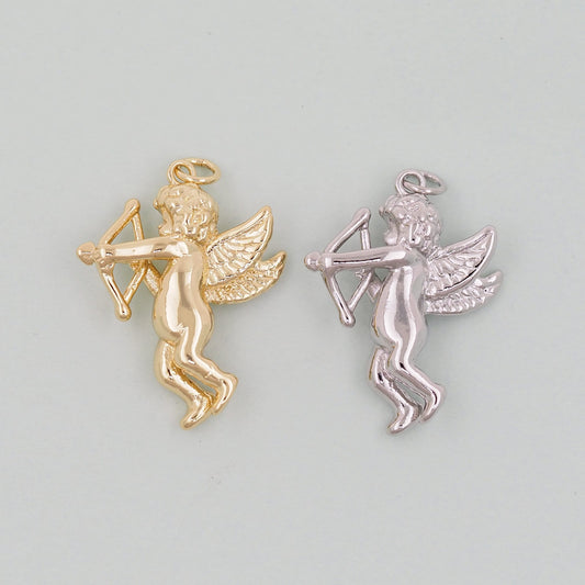 Gold Angel Charms,18K Gold Filled CZ Angel Pendant,Angel Charm Bracelet Necklace for DIY Jewelry Making Supply
