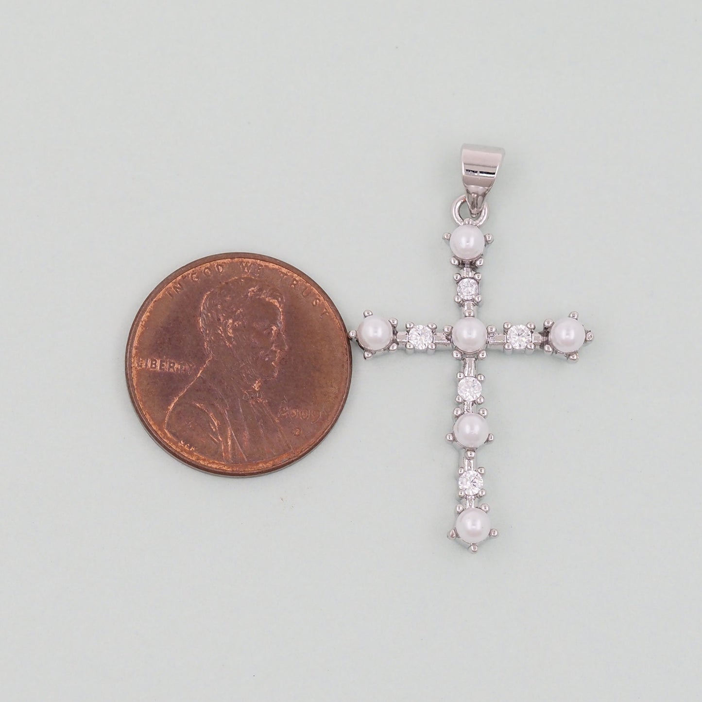 Gold Cross Charms,18K Gold Filled CZ Cross Pendant,Silver Religious Charm Bracelet Necklace for DIY Jewelry Making Supply