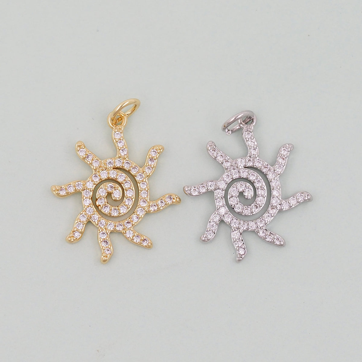 18K Gold Filled Sun Charm Pendant for Jewelry Making