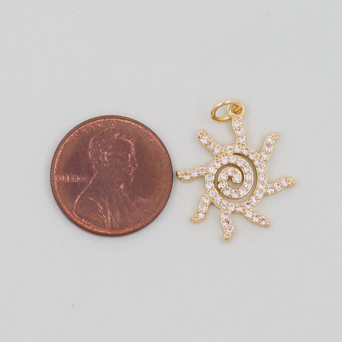 18K Gold Filled Sun Charm Pendant for Jewelry Making
