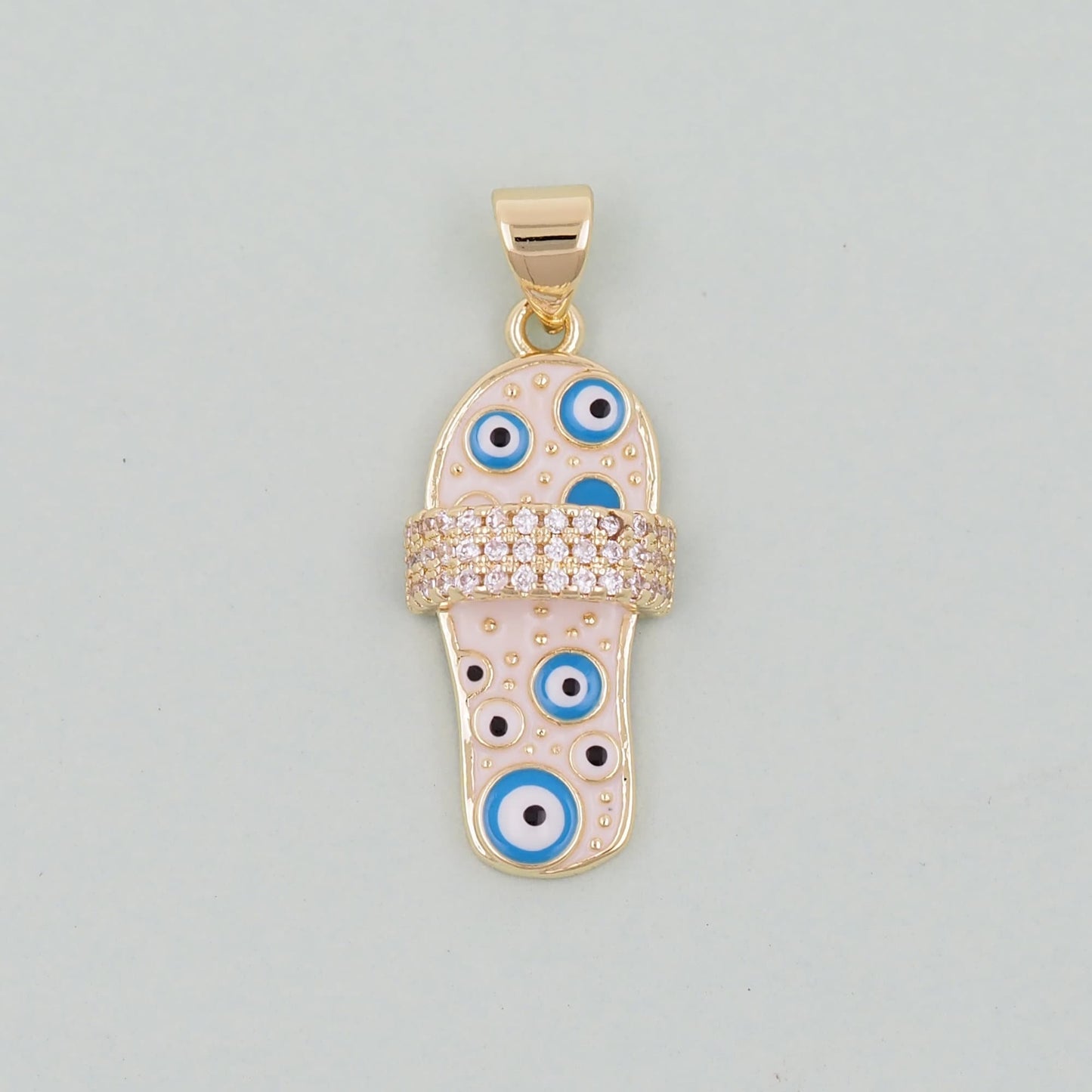 Gold Sandal Charms,18K Gold Filled Sandal Pendant,slippers Charm Bracelet Necklace for DIY Jewelry Making Supply