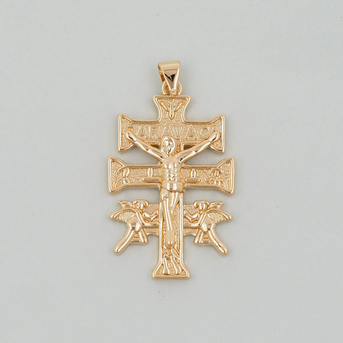 18K Gold Filled Cross CZ Charm Pendant for Jewelry Making