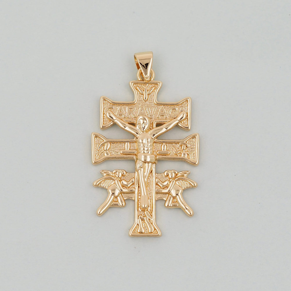 Gold Cross Charms,18K Gold Filled CZ Cross Pendant,Angel Religious Charm Bracelet Necklace for DIY Jewelry Making Supply