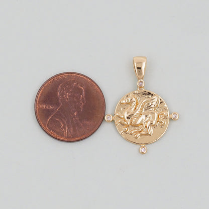 Gold Pegasus Charms,18K Gold Filled Pegasus Pendant,Pegasus Charm Bracelet Necklace for DIY Jewelry Making Supply