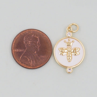 Gold Bee Charms,18K Gold Filled Bee Pendant,Bee Charm Bracelet Necklace for DIY Jewelry Making Supply
