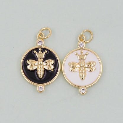 Gold Bee Charms,18K Gold Filled Bee Pendant,Bee Charm Bracelet Necklace for DIY Jewelry Making Supply