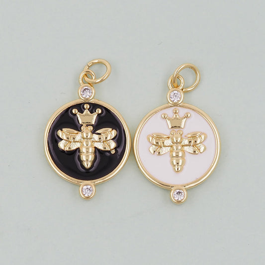 Gold Bee Charms,18K Gold Filled Bee Pendant,Bee Charm Bracelet Necklace for DIY Jewelry Making Supply