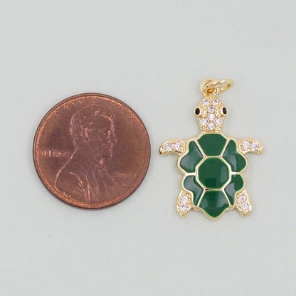 Gold turtle Charms,18K Gold Filled turtle Pendant,turtle Charm Bracelet Necklace for DIY Jewelry Making Supply