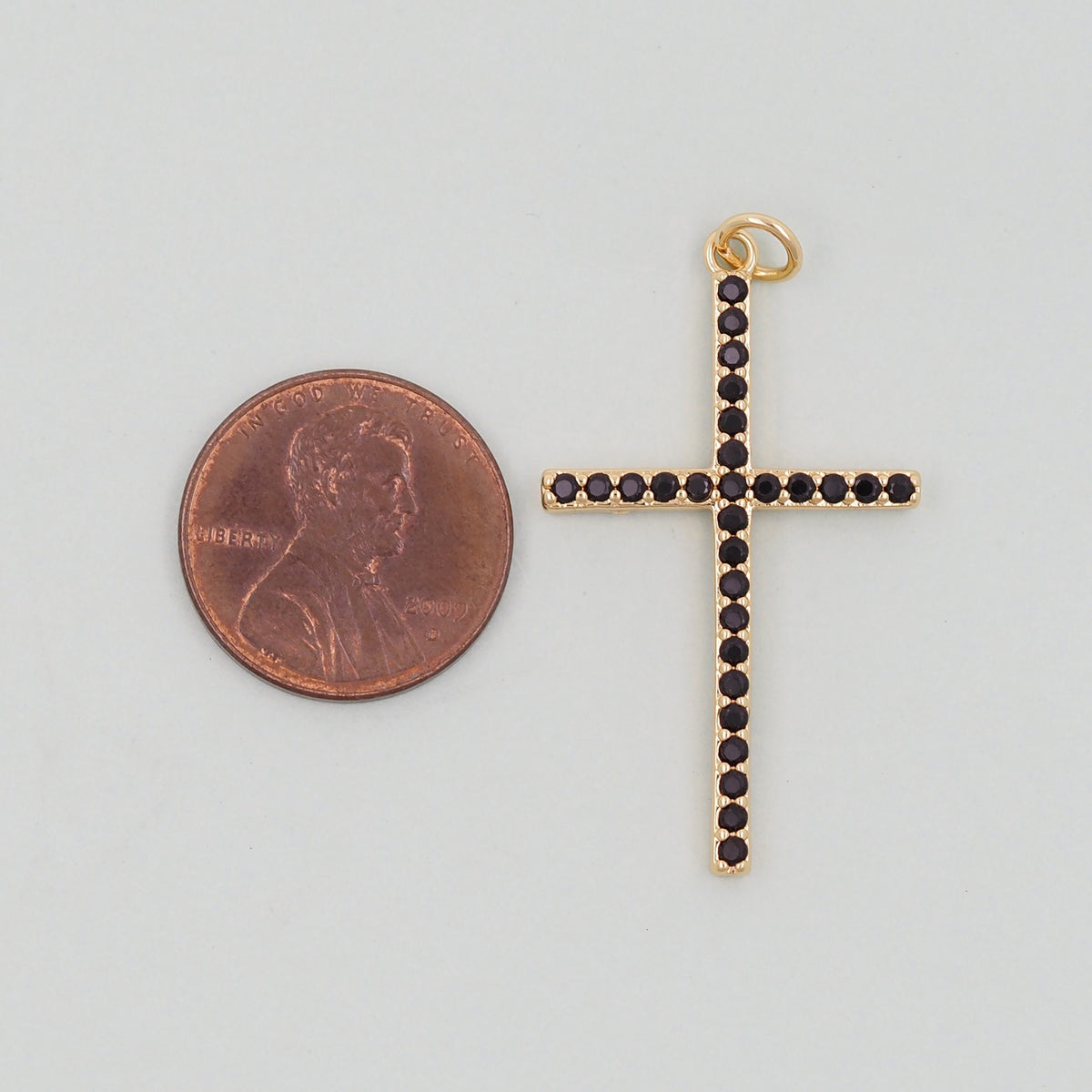 Gold Cross Charms,18K Gold Filled CZ Cross Pendant,Religious Charm Bracelet Necklace for DIY Jewelry Making Supply