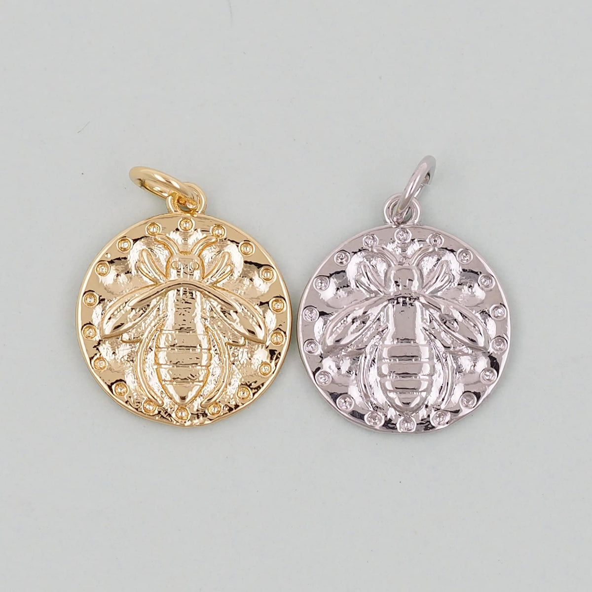 Gold Bee Charms,18K Gold Filled Bee Pendant,Bee Charm Bracelet Necklace for DIY Jewelry Making Supply