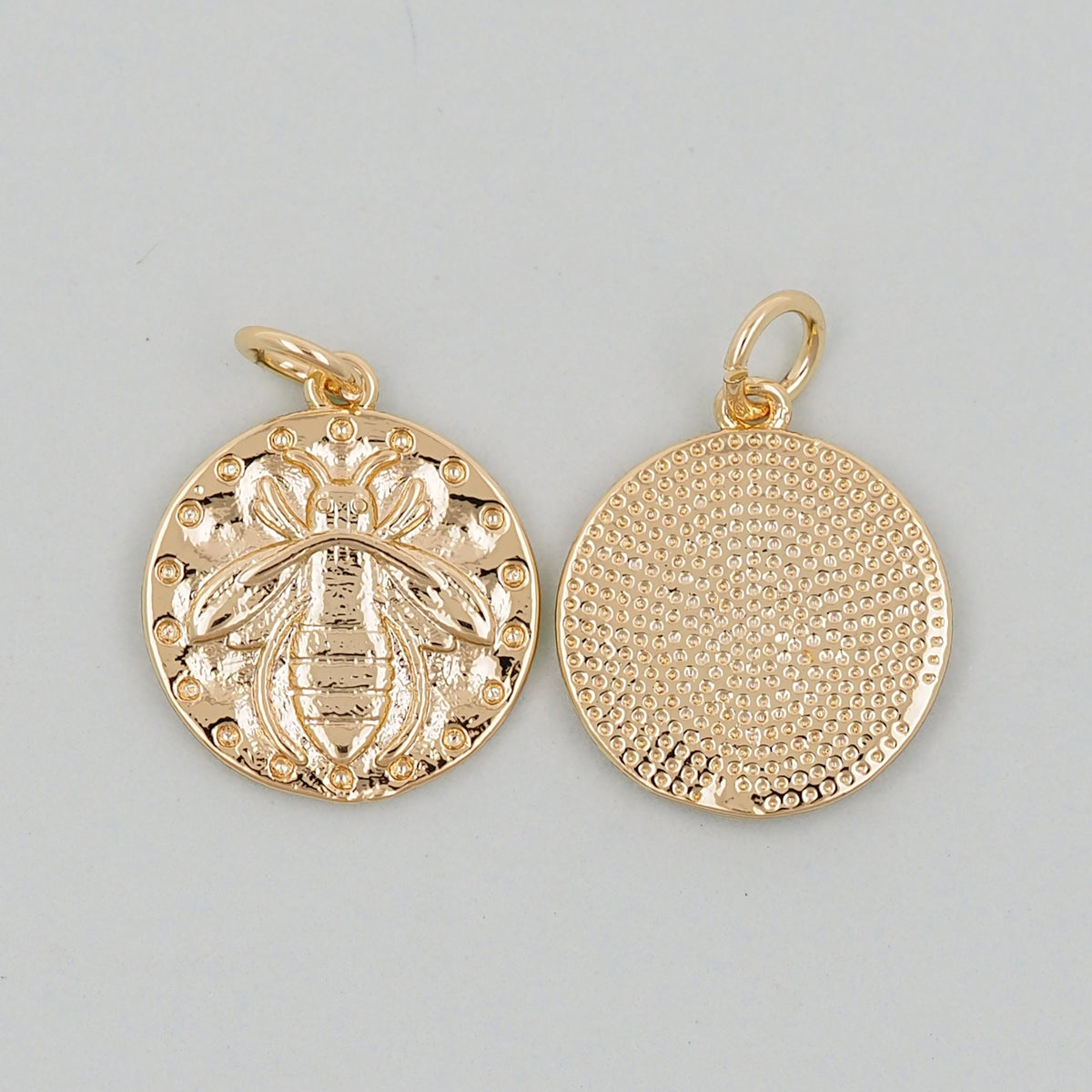 Gold Bee Charms,18K Gold Filled Bee Pendant,Bee Charm Bracelet Necklace for DIY Jewelry Making Supply