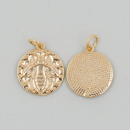 Gold Bee Charms,18K Gold Filled Bee Pendant,Bee Charm Bracelet Necklace for DIY Jewelry Making Supply
