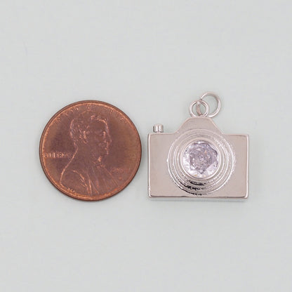 Gold camera Charms,18K Gold Filled camera Pendant,camera Charm Bracelet Necklace for DIY Jewelry Making Supply
