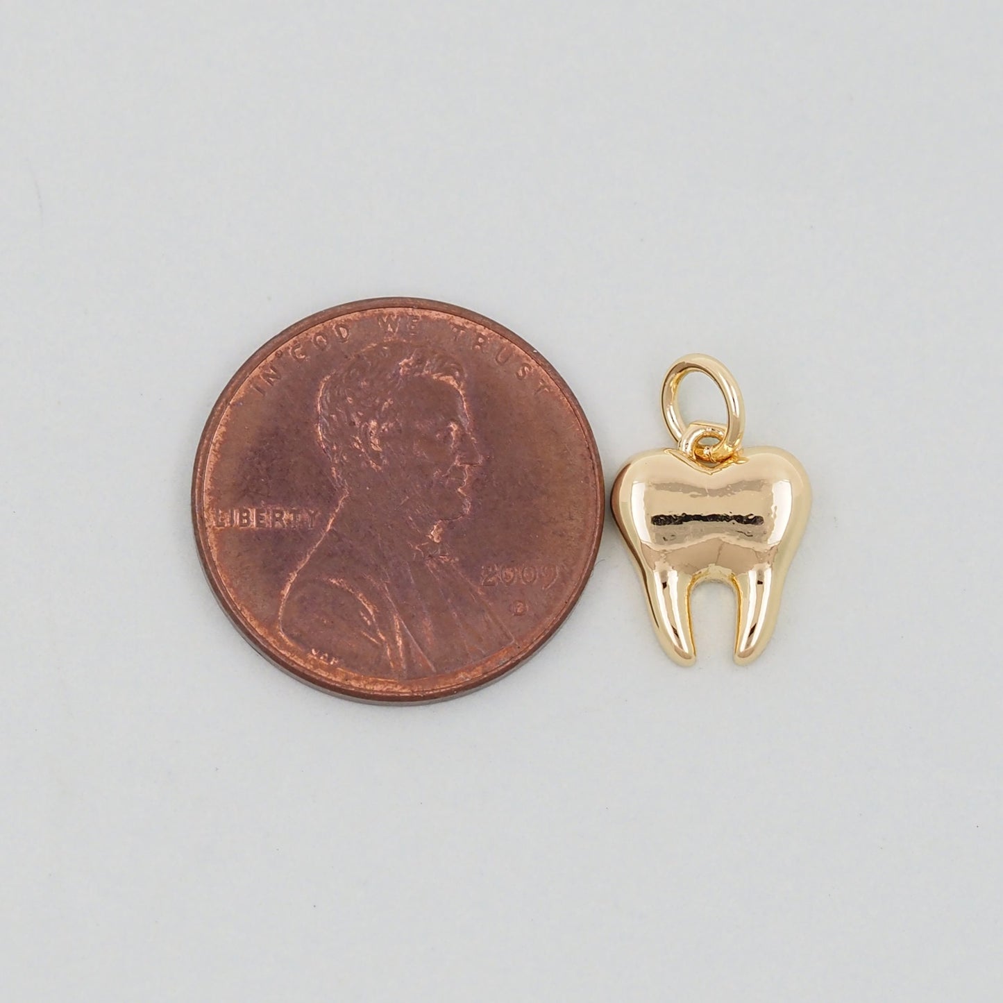 Gold Teeth Charms,18K Gold Filled Teeth Pendant,Teeth Charm Bracelet Necklace for DIY Jewelry Making Supply