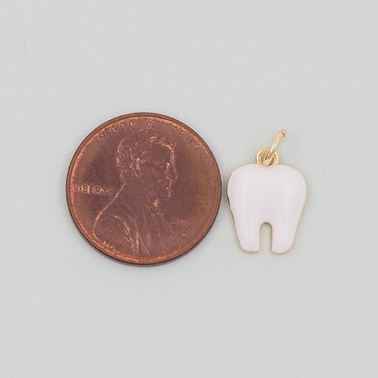 Gold Enamel Teeth Charms,18K Gold Filled Teeth Pendant,Teeth Charm Bracelet Necklace for DIY Jewelry Making Supply