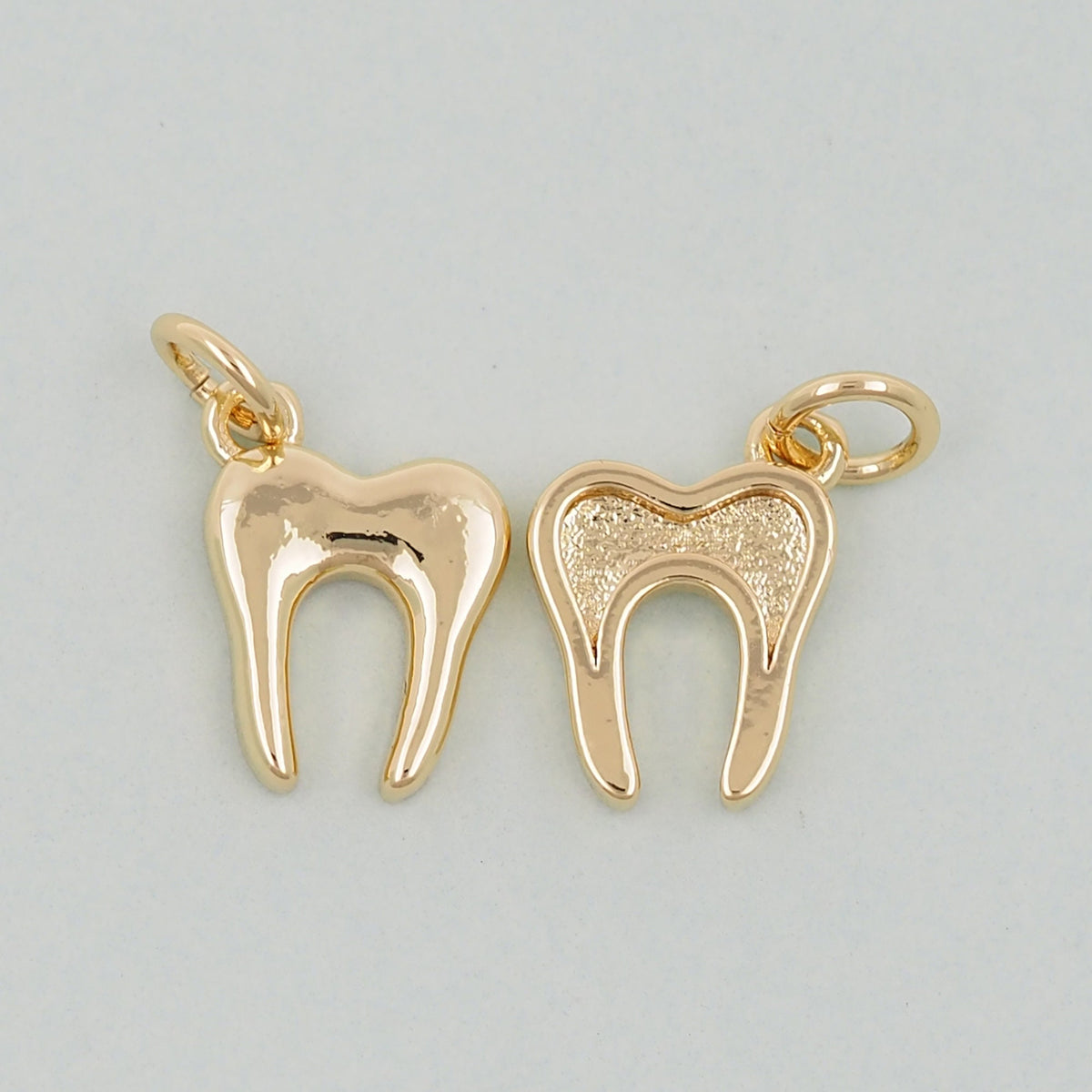 Gold Teeth Charms,18K Gold Filled Teeth Pendant,Teeth Charm Bracelet Necklace for DIY Jewelry Making Supply