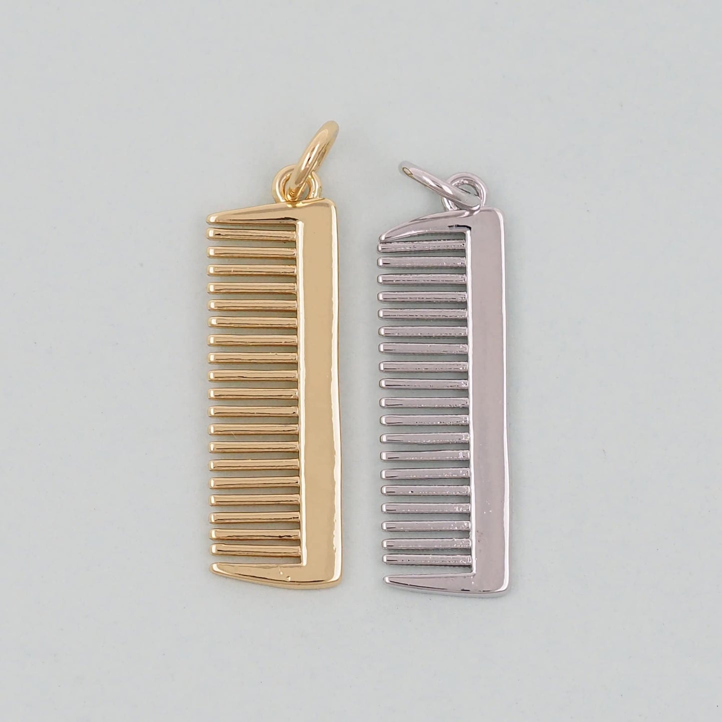 Gold Comb Charms,18K Gold Filled Comb Pendant,Comb Charm Bracelet Necklace for DIY Jewelry Making Supply