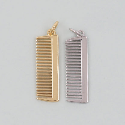 Gold Comb Charms,18K Gold Filled Comb Pendant,Comb Charm Bracelet Necklace for DIY Jewelry Making Supply